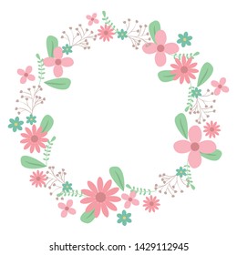 flowers and leafs wreath crown