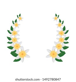 flowers and leafs wreath garden decoration