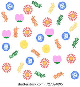 Flowers and leaves background