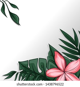 flowers and leaves background. Vector