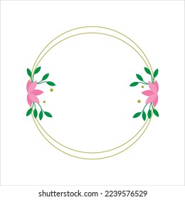 Flowers and Leaves Border Frame