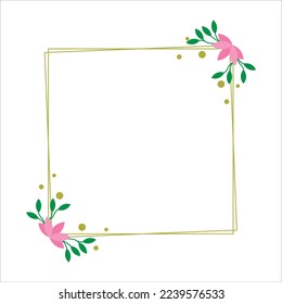 Flowers and Leaves Border Frame