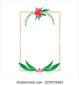 Flowers and Leaves Border Frame