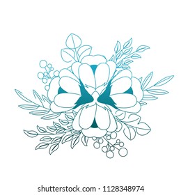 flowers leaves branch arrangement