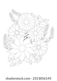
   Flowers  Leaves Coloring page Adult.Contour drawing of a mandala on a white background.  Vector illustration Floral Mandala Coloring Pages, Flower Mandala Coloring Page, Coloring Page For Adul