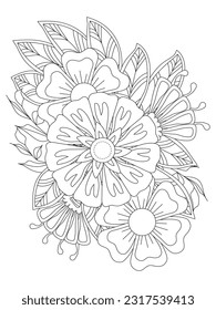 
   Flowers  Leaves Coloring page Adult.Contour drawing of a mandala on a white background.  Vector illustration Floral Mandala Coloring Pages, Flower Mandala Coloring Page, Coloring Page For Adul    