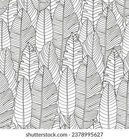 Flowers and leaves. Coloring page for children and adults.