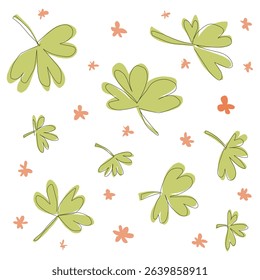 flowers and leaves design pattern background st patrick day 
