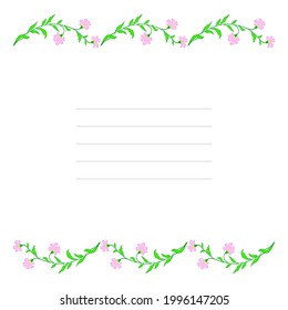 Flowers Leaves Floral Border Template Space Stock Vector (Royalty Free Flowers Leaves Floral Border Template Space Stock Vector (Royalty Free