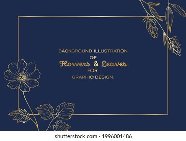 Diseño de fondo del marco de flores y hojas