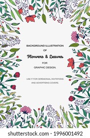 Flowers and leaves frame background design