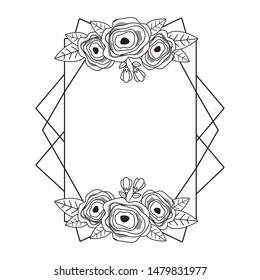 Flowers and leaves frame design