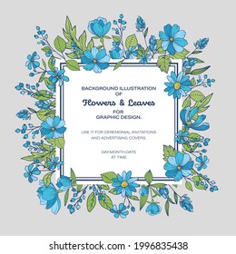 Flowers and leaves frame design 