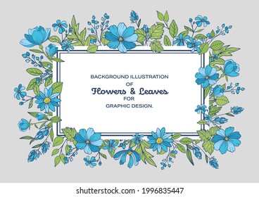 Flowers and leaves frame design 