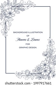 Flowers and leaves frame template