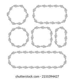 flores y hojas marcos para la ilustración de la decoración de tarjetas