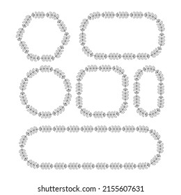 flowers and leaves frames for card decoration illustration