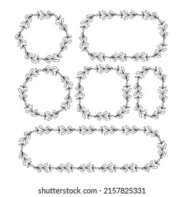 flowers and leaves frames for card decoration illustration