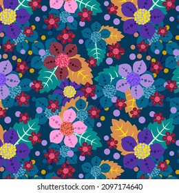 Flowers and Leaves high quality textures pattern and seamless.