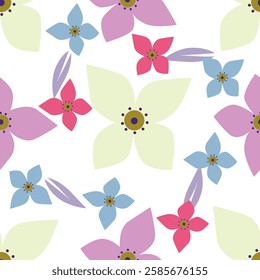 Flowers and Leaves high quality textures pattern and seamless