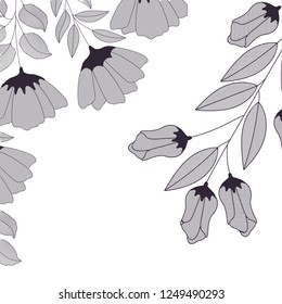 flowers and leaves isolated icon