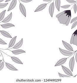 flowers and leaves isolated icon