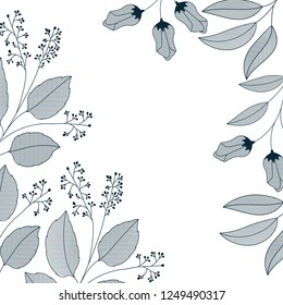 flowers and leaves isolated icon