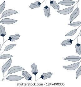 flowers and leaves isolated icon