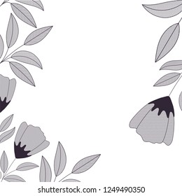 flowers and leaves isolated icon