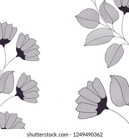 flowers and leaves isolated icon