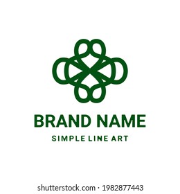 flowers and leaves logo design template with line art concept, floral badges, emblems for fashion, beauty, jewelry industry, etc. anyway you want, editable