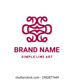 flor y hojas plantilla de diseño de logotipo con concepto de arte de línea, insignias florales, emblemas de moda, belleza, joyería, etc. de todos modos que quieras, editable