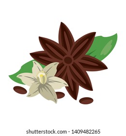 Flowers and leaves nature drawing isolated vector illustration graphic design