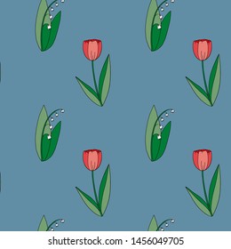 Flowers and leaves on a light background. Floral background.