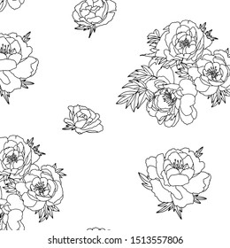 Flowers with leaves on a white background. Floral background.