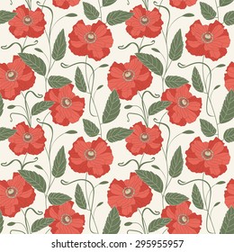 flowers and leaves on a white background in seamless pattern