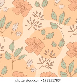 fondo de patrón de flores y hojas. estilo vintage. ilustración vectorial