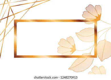 flowers with leaves and rectangle isolated icon