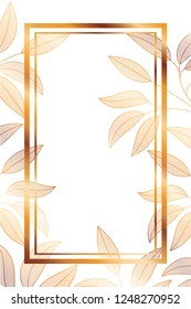 flowers with leaves and rectangle isolated icon