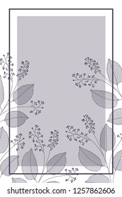flowers with leaves and rectangle isolated icon