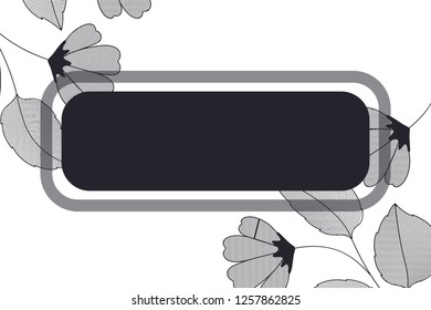 flowers with leaves and rectangle isolated icon