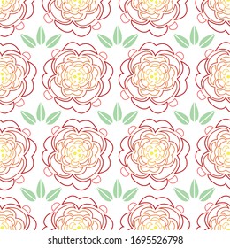 flowers with leaves repeat pattern