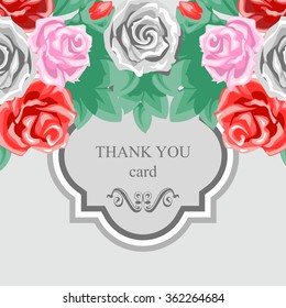 Flowers and leaves of roses. Template cards and invitations.