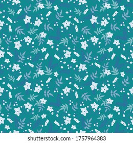 Flowers and leaves seamless pattern design