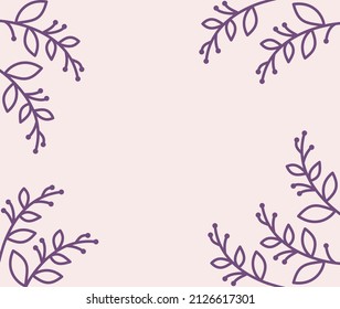 Flowers and leaves vector frame. Template for spring invitation card, decorative summer banner.