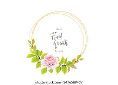 Flowers and leaves wreath design