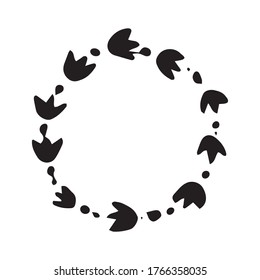 Flowers and leaves wreath. Vector illustration