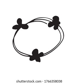 Flowers and leaves wreath. Vector illustration