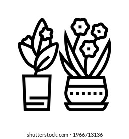 flowers leisure line icon vector. flowers leisure sign. isolated contour symbol black illustration