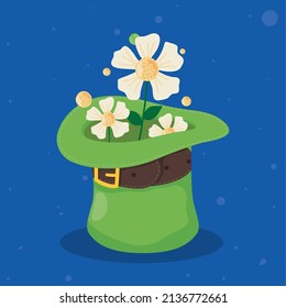 flowers in leprechaun hat icon